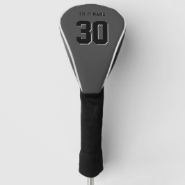 Einfache schwarze benutzerdefinierte Nummer und Na Golf Headcover