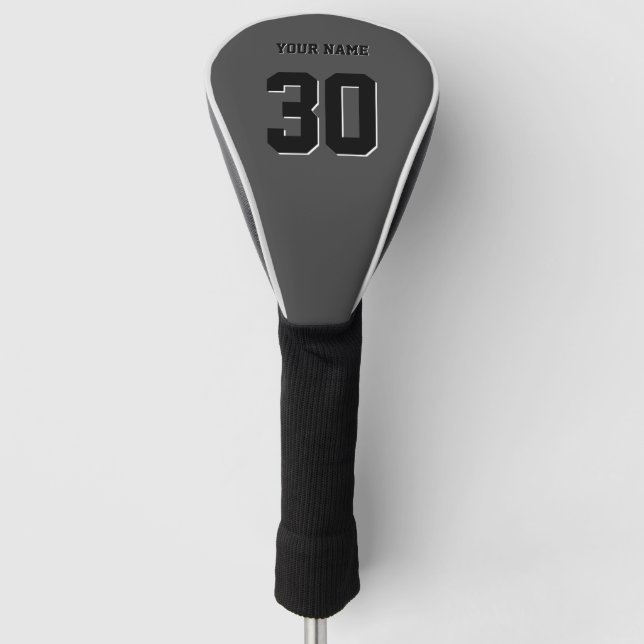 Einfache schwarze benutzerdefinierte Nummer und Na Golf Headcover (Vorderseite)
