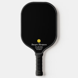 Einfache schwarze benutzerdefinierte Textbezeichnu Pickleball Schläger