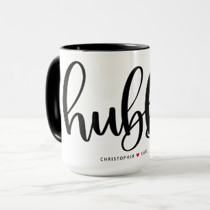 Einfache schwarze Beschriftung für den Ehemann, an Tasse