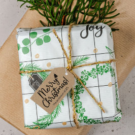 Einfache schwarze frohe Weihnachtsgeschenke Tag Geschenkanhänger