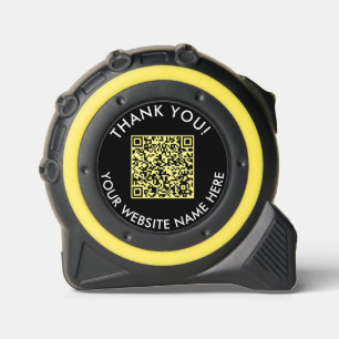 Einfache schwarze gelbe QR-Code-Promo-Geschäfts-We Maßband