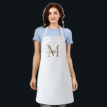 Einfache Schwarze Gold Monogram Eleganine Feminine Schürze<br><div class="desc">Einfache Schwarze Gold Monogram Eleganine Feminine Script-Schürze</div>