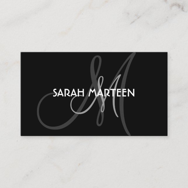 Einfache schwarze graue kundenspezifische visitenkarte (Vorderseite)