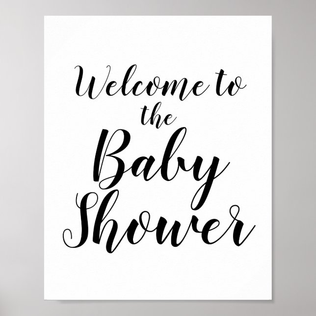 Einfache Schwarze Kalligrafie Begrüßungsschild Bab Poster (Vorne)