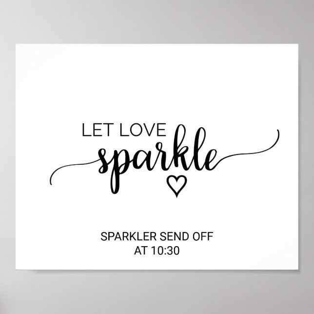 Einfache Schwarze Kalligrafie Gelassen Liebe Spark Poster (Vorne)