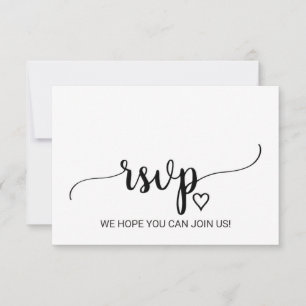 Einfache schwarze Kalligrafie-Menüauswahl-RSVP-Kar RSVP Karte