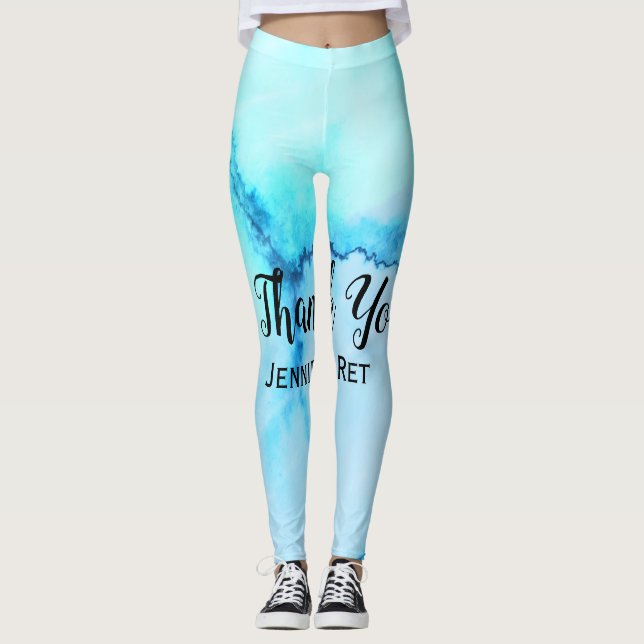 einfache schwarze Kalligraphie, danke hinzufügen Leggings (Vorderseite)