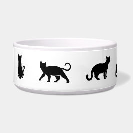 Einfache schwarze Katze Napf