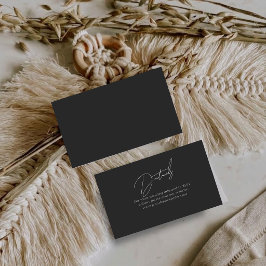 Einfache schwarze kleine Hochzeit Details Beilagek Visitenkarte