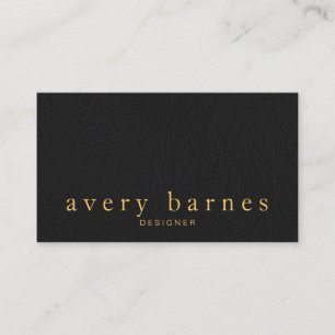 Einfache schwarze Leder Beruflich aussehen Visitenkarte
