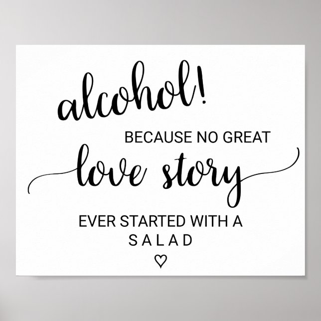 Einfache schwarze Liebe Alcohol-Sternzeichen Poster (Vorne)