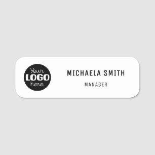 Einfache schwarze Logo-Mitarbeiter-Pin-Namensschil Namensschild