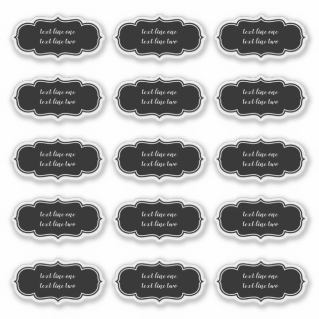 Einfache schwarze, moderne Küchenlabels Aufkleber (Vorderseite)