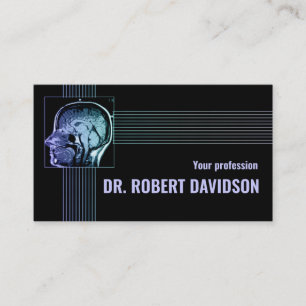 Einfache schwarze Neurologe Xray Head Business Car Visitenkarte