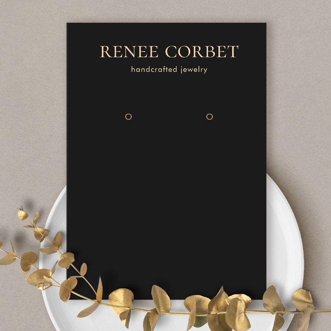 Einfache Schwarze Ohrkarte (Von Creator hochgeladen)