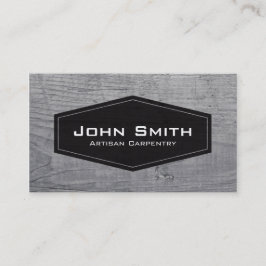 Einfache schwarze Plaque auf Holzschnitzel und Hol Visitenkarte