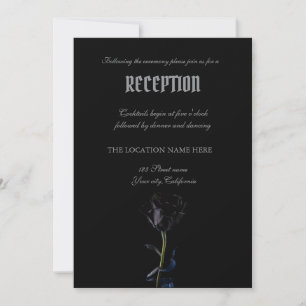 Einfache schwarze Rose gotisch Einladung