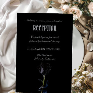 Einfache Schwarze Rosen Gothic Einladung