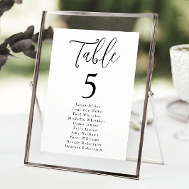 Einfache Schwarze Script-Tischnummer