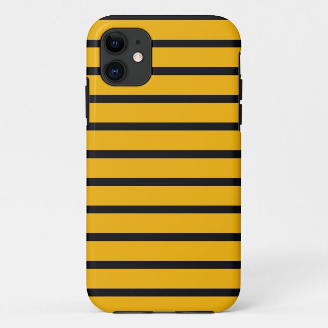 Einfache schwarze und gelbe Streifen Nahtlos Case-Mate iPhone Hülle (Rückseite)