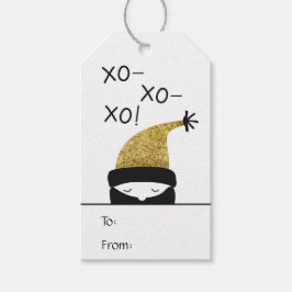 Einfache schwarze und goldene xoxo Winterkappe von Geschenkanhänger