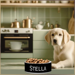 Einfache, schwarze und weiße Bezeichnung Napf