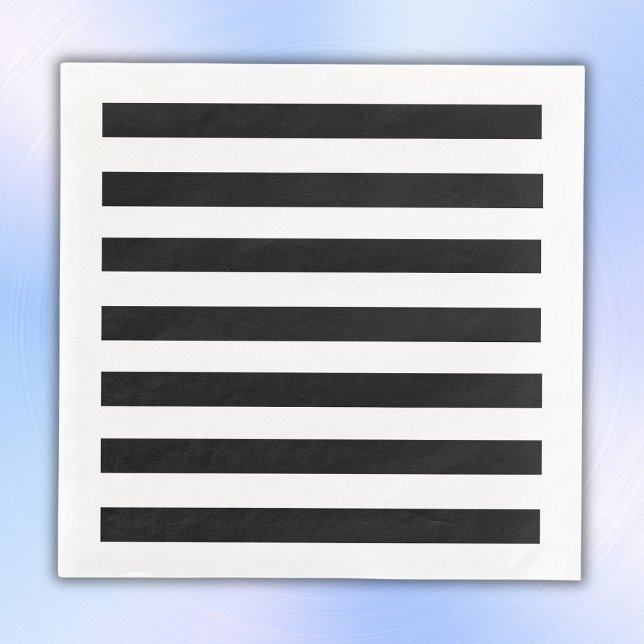 Einfache schwarze und weiße Streifen | Serviette (Von Creator hochgeladen)