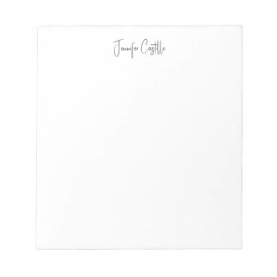 Einfache schwarze weiße minimalistische Kalligrafi Notizblock