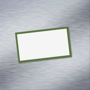 Einfache schwarze, weiße und dunkelgrüne Grenze Magnetische Visitenkarte