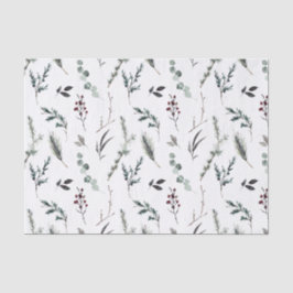 Einfache Schwarze Winter Botanische Wasserfarbe We Seidenpapier