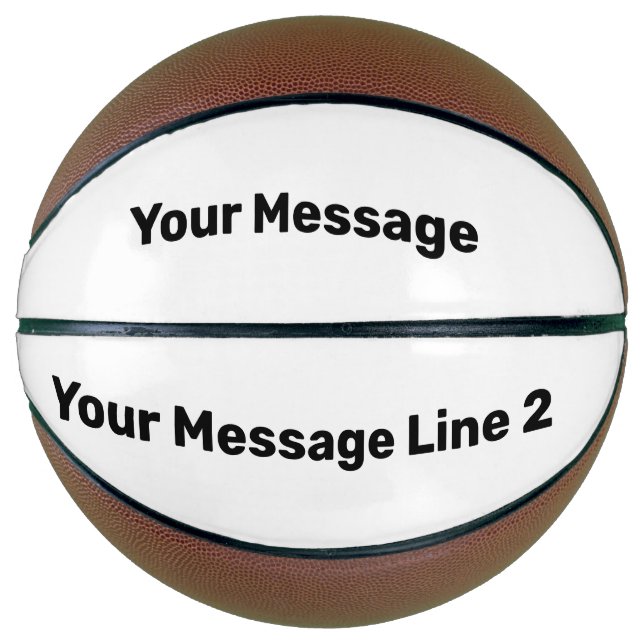 Einfache Schwarzweiß-Bezeichnung für Textvorlage Basketball (Vorderseite)