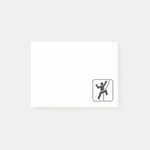 Einfache Schwarzweiss-Klettern-Ikone Post-it Klebezettel