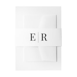 Einfache Schwarzweiß-Monogramm Einladungsbanderole