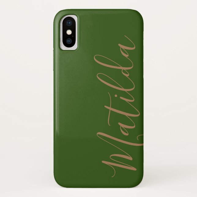 Einfache Schwarzweißfarbe Personalisierter Name Case-Mate iPhone Hülle (Rückseite)