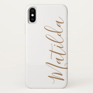 Einfache Schwarzweißfarbe Personalisierter Name Case-Mate iPhone Hülle