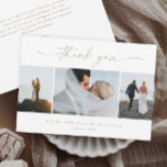 Einfache Script 3 Foto Hochzeit Dankeskarte<br><div class="desc">Einfache Script 3 Foto Hochzeit Dankeschön Karte. Der Rücken beinhaltet eine Danksagung von dem Paar oder Sie können sie entfernen,  wenn Sie lieber schreiben Sie Ihren Dank.</div>
