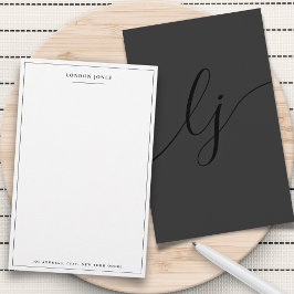 Einfache Script Black Moderne Personalisiert Stati Briefpapier
