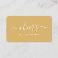 Einfache Script-Free Drinks Ticket - Gold & White