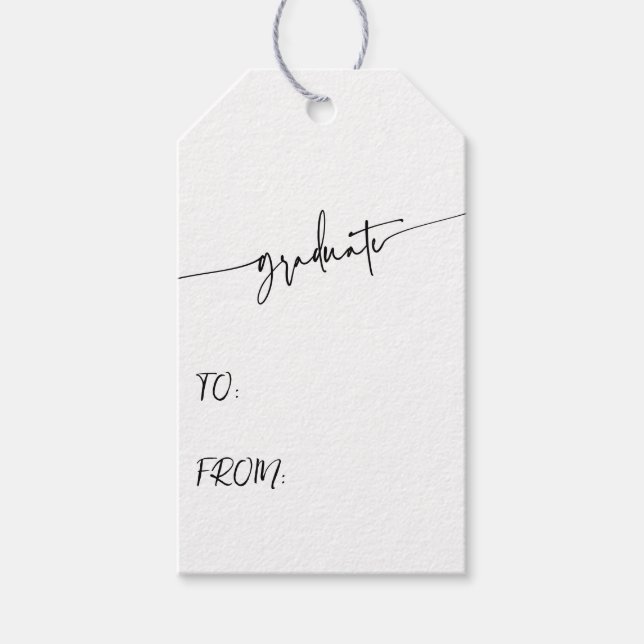 Einfache SCRIPT Graduate-Geschenktasten Geschenkanhänger (Vorderseite)