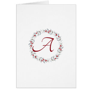 Einfache Script-graue Wreath-Monogram-Mitteilungsk