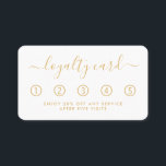 Einfache Script Loyalty Card - Gold und Weiß Treuekarte<br><div class="desc">Diese einfachen aber sehr stilvollen Karten sind ideal, um Ihren Kunden einen Anreiz zu geben, um behalten, zu Ihnen zurückzukehren.</div>