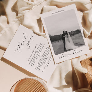 Einfache Script Moderne Foto Hochzeit Danke Karte
