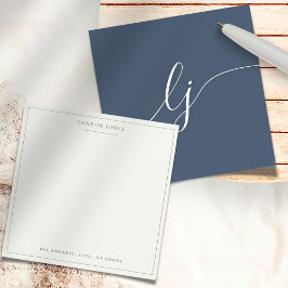 Einfache Script Personalisiert Stationery Navy Elf Mitteilungskarte