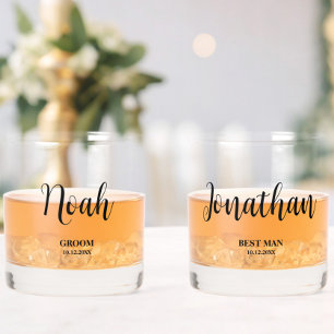 Einfache Script-Personalisierte Trauzeugen Hochzei Whiskyglas