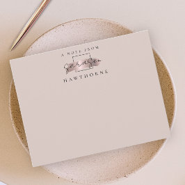 Einfache Script-Rose Gold Personalisiert Stationie Mitteilungskarte