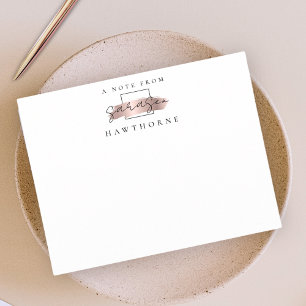 Einfache Script-Rose Gold Personalisiert Stationie Mitteilungskarte