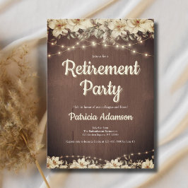 Einfache Script-Rustic-Rentirement-Party Einladung