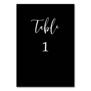 Einfache Script-Schwarz-Weiß-Tischnummer Tischnummer