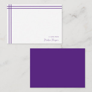 Einfache Script-Violet 2-seitig doppelter Grenze Mitteilungskarte